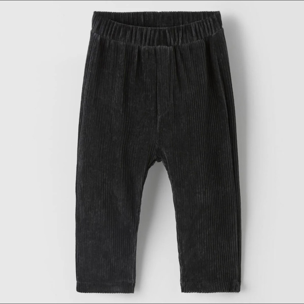 NWT Zara corduroy pants Anthracite gray Black 3-4